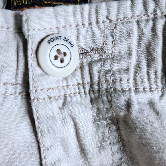 Men's 38 Shorts Point Zero Flat Front DNM Original Beige Cotton Zip Button - Picture 11 of 14
